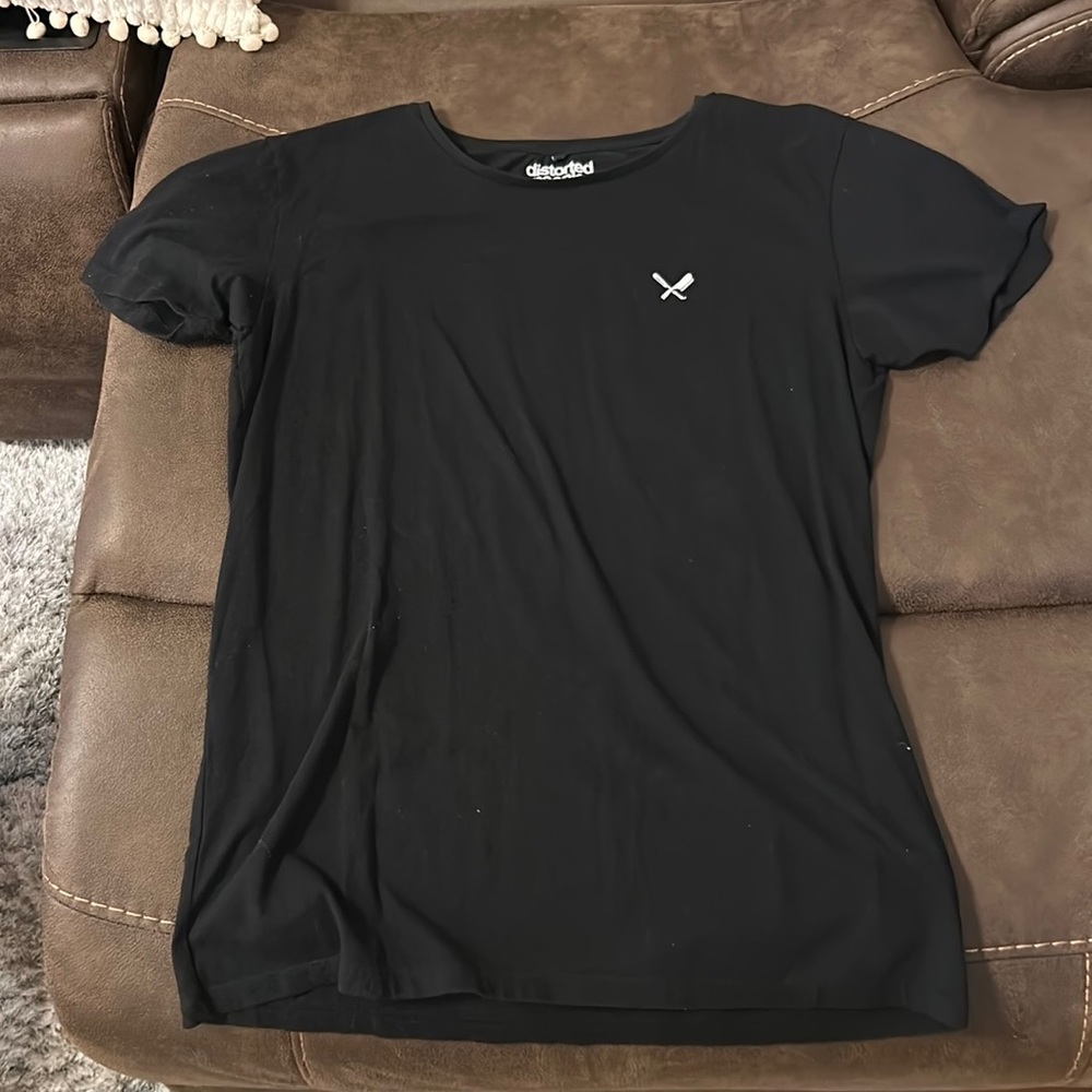 Brand new Distorted People black graphic t shirt size large